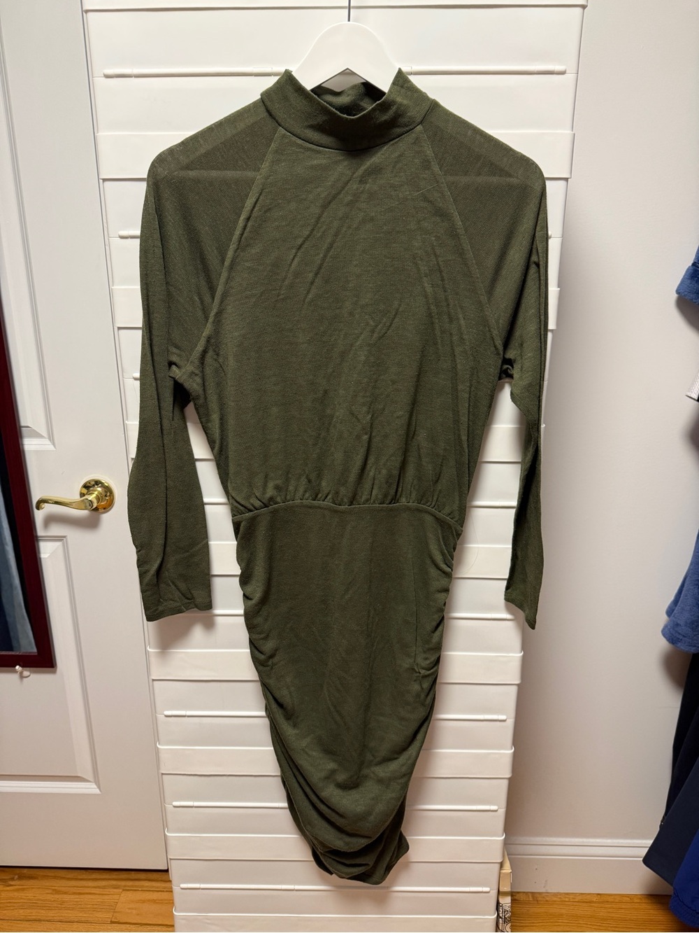 Express Olive Green Turtleneck Midi Dress